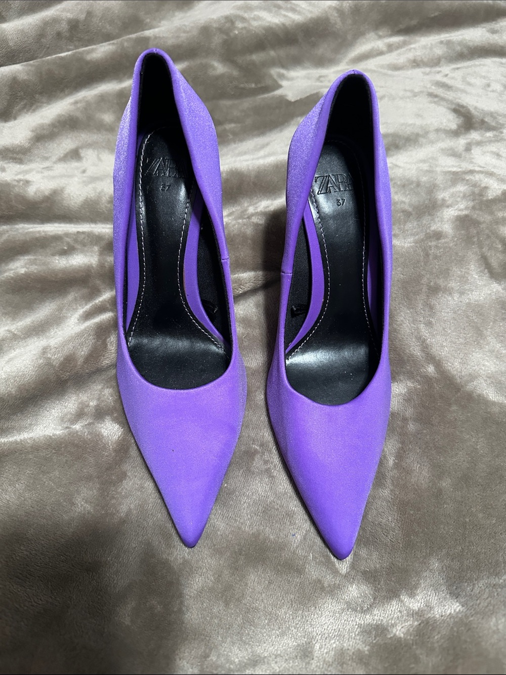Zara Violet Pointed Toe Stiletto Pumps